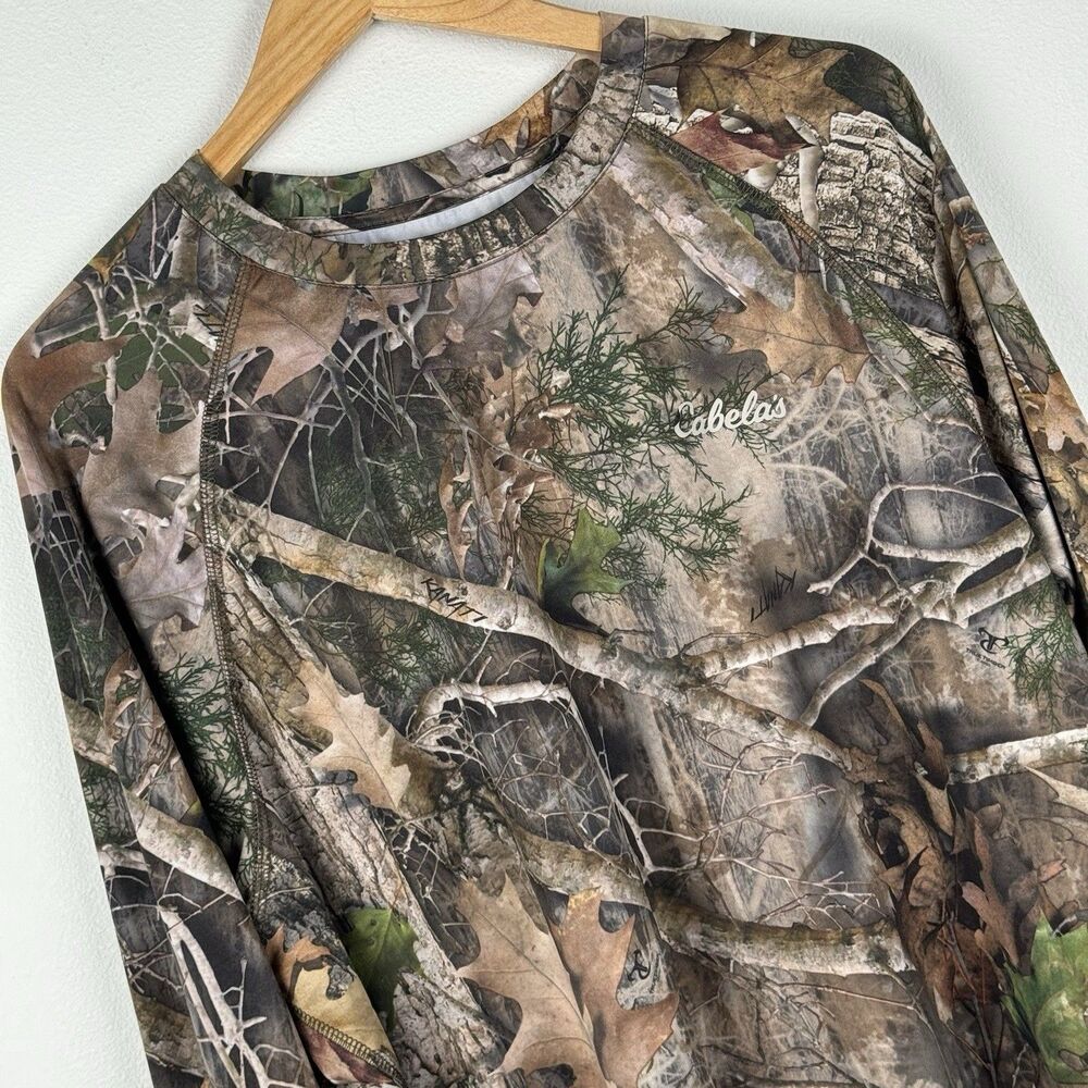 Cabelas Shirt Mens XL Brown True Timber Camo Kanati Hunting Long Sleeve
